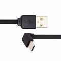13cm USB 2.0 Type-A Male to USB-C Type-C Up Down Angled 90 Degree Data Flat Slim FPC Cable for FPV Disk Phone UC-096-UP-0.13M