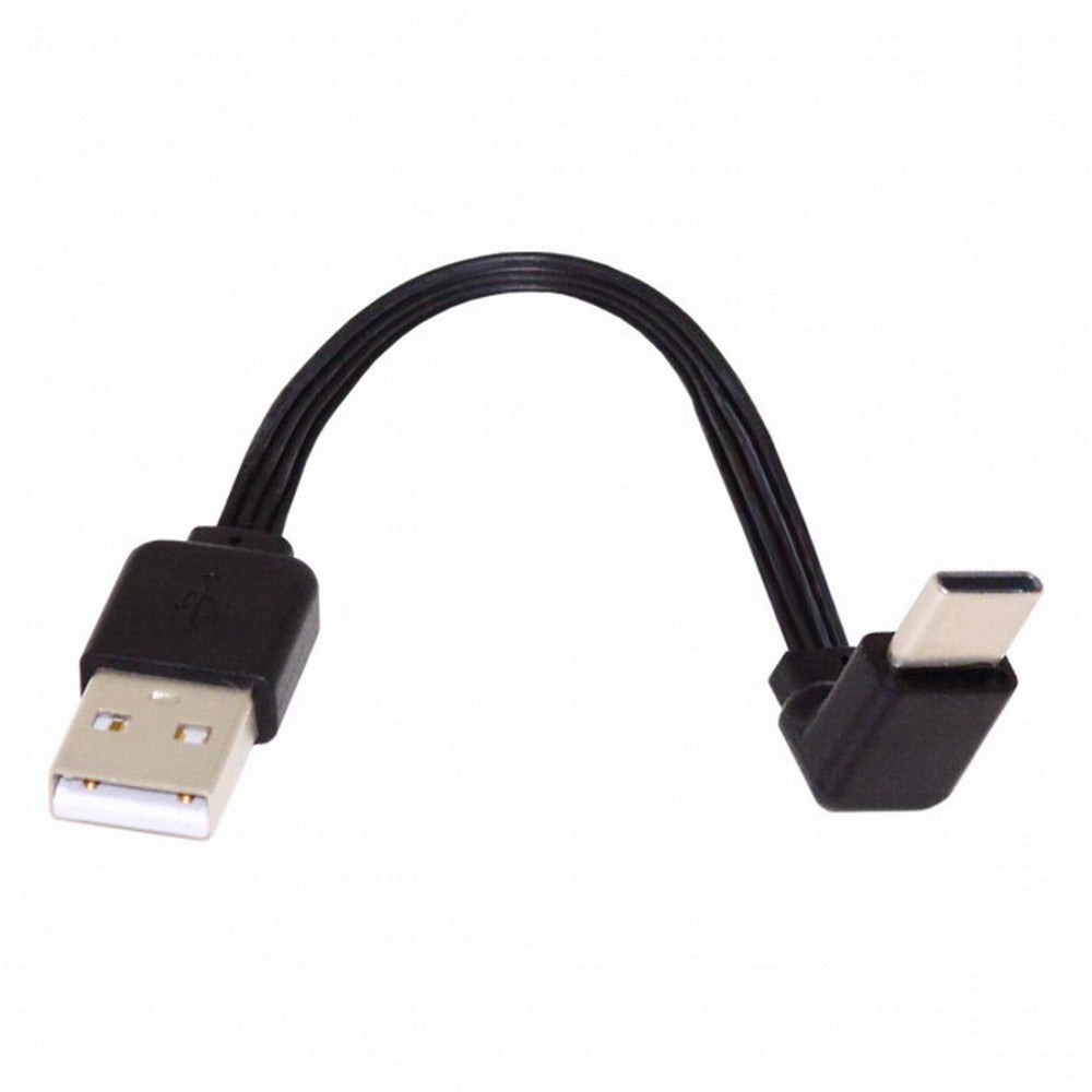 13cm USB 2.0 Type-A Male to USB-C Type-C Up Down Angled 90 Degree Data Flat Slim FPC Cable for FPV Disk Phone UC-096-UP-0.13M