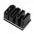 Dual SATA 7Pin Female to 7Pin Male 360 Degree Angled Adapter Low Profile for Desktops SSD HDD Mainboard Motherboard SA-041