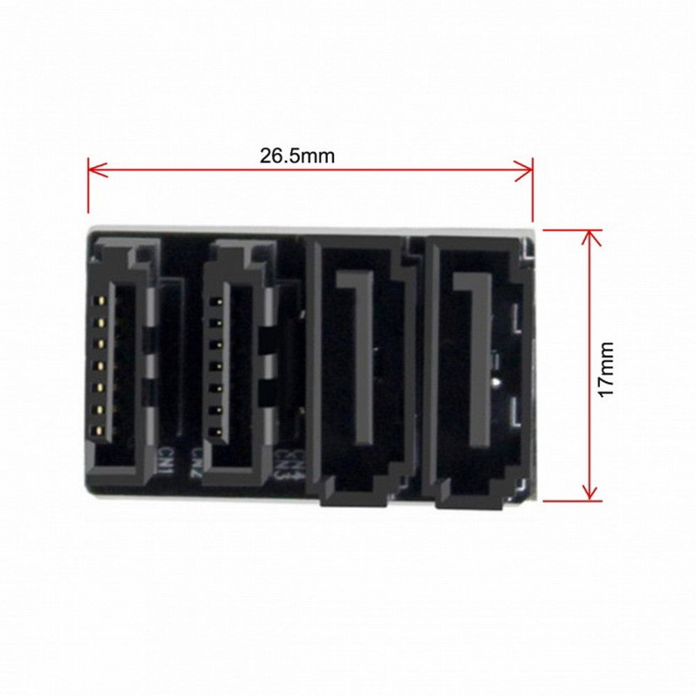 Dual SATA 7Pin Female to 7Pin Male 360 Degree Angled Adapter Low Profile for Desktops SSD HDD Mainboard Motherboard SA-041