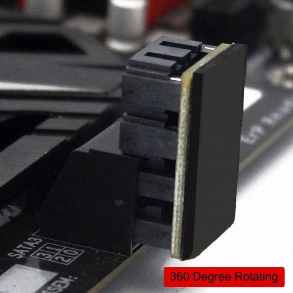 Dual SATA 7Pin Female to 7Pin Male 360 Degree Angled Adapter Low Profile for Desktops SSD HDD Mainboard Motherboard SA-041