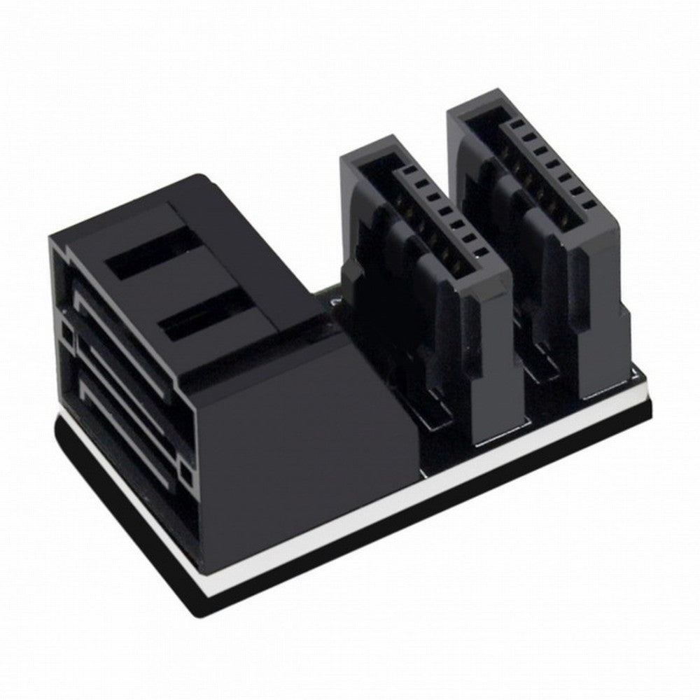 Dual SATA 7Pin Female to 7Pin Male Vertical 90 Degree Angled Adapter Low Profile for Desktops SSD HDD Mainboard Motherboard SA-051