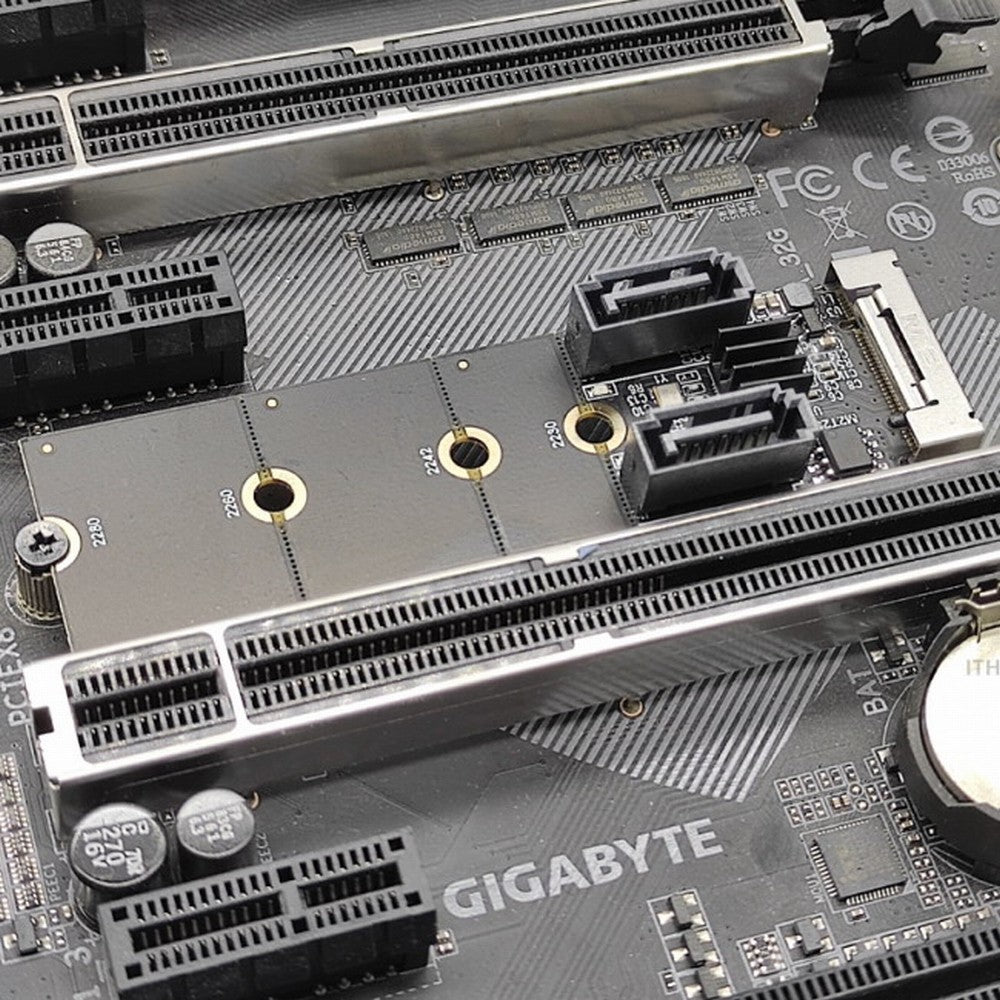 NGFF Key B+M PCI Express to SATA 3.0 6Gbps Dual Ports Vertical Adapter Converter Hard Drive Extension Card JMB582 2230 2242 2260 2280 SA-043