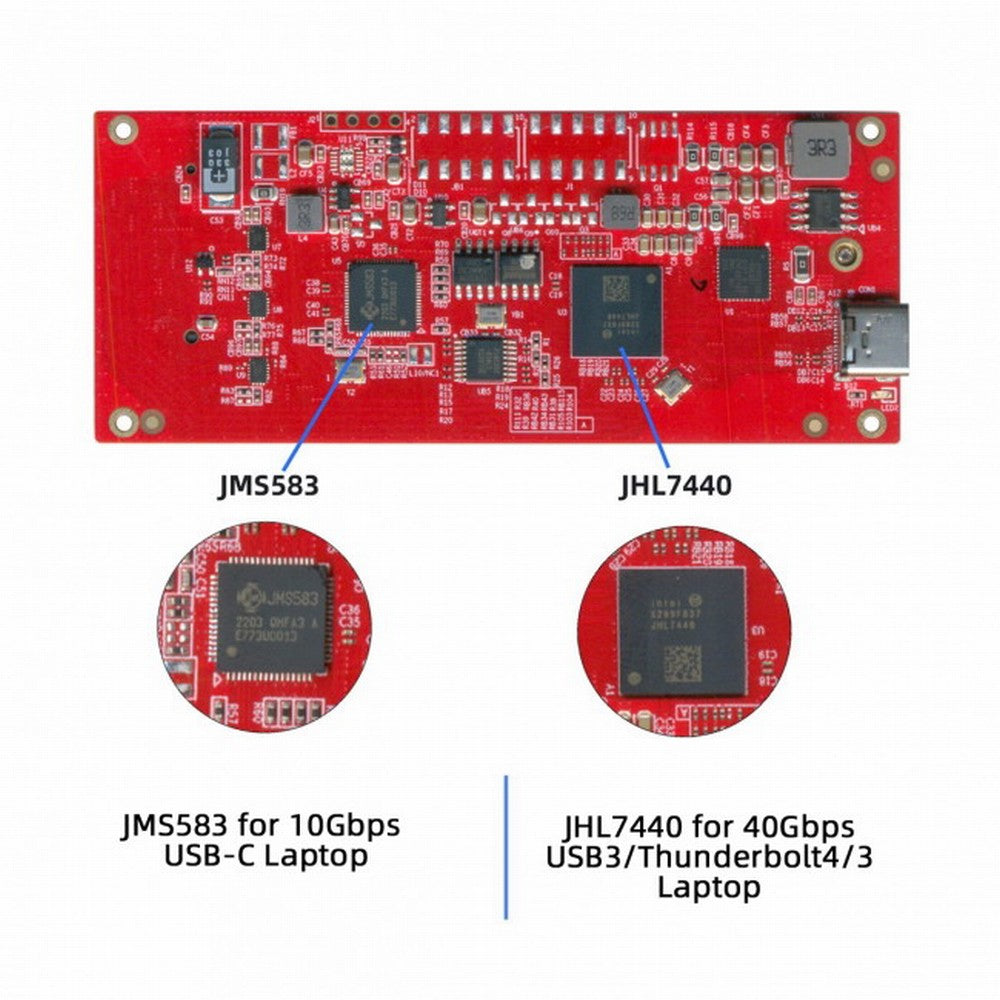 Type-C USB4 40Gbps to PCI-E SSD Nvme NGFF M-key Convert Card Cable USB-C 10Gbps JHL7440 JMS583 UC-116-OD