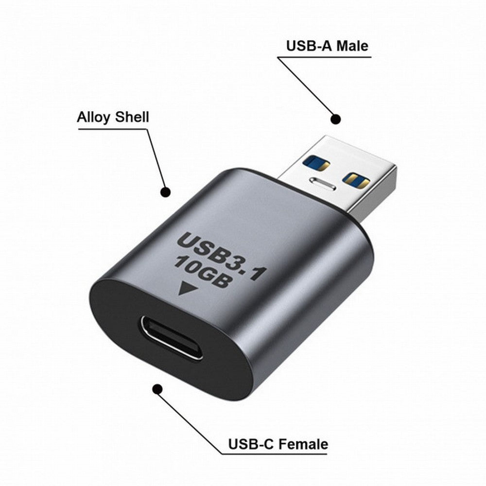 USB-C USB 3.1 Type C Female to USB 3.0 A Male Data Adapter 10Gbps Data Power for Laptop Tablet Phone UC-082-AMCF