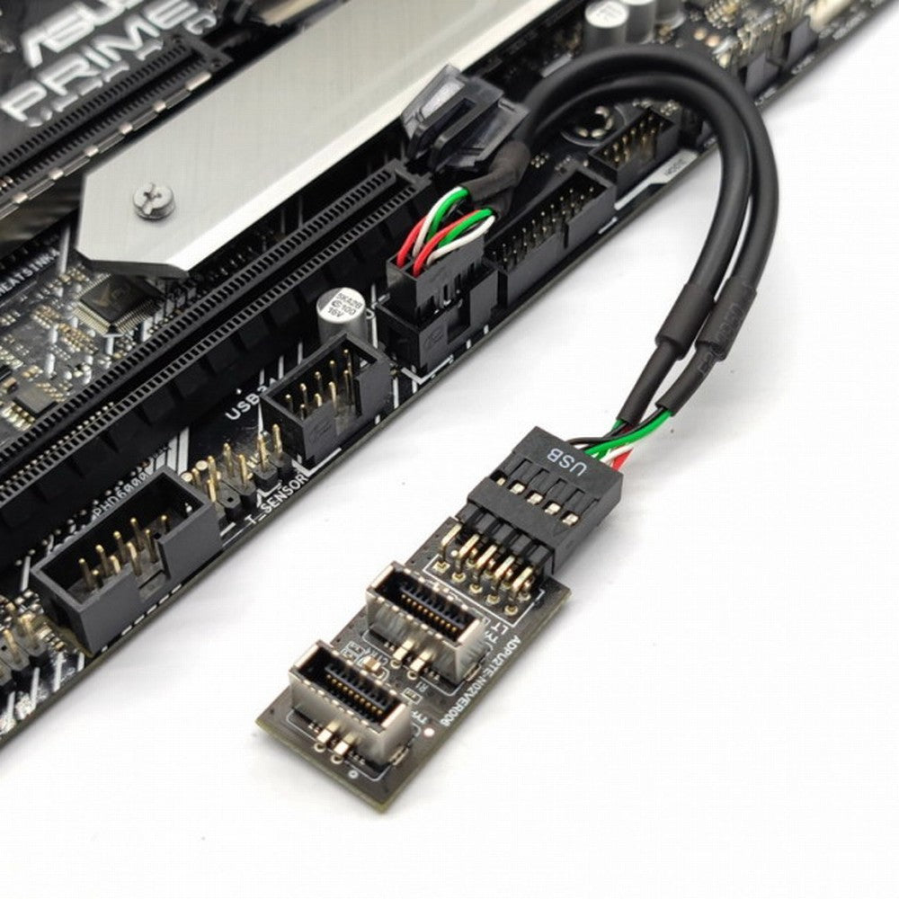 Dual USB 3.1 Front Panel Socket Key-A Type-E to USB 2.0 9Pin 10Pin Mainboard Header Male Cable Extension Adapter UC-022