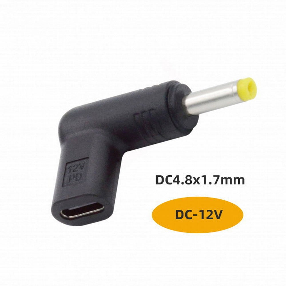 USB 3.1 Type C USB-C Female to DC 12V 4.8x1.7mm Plug Adapter PD Emulator Trigger 90 Degree Angled UC-090-4817MM