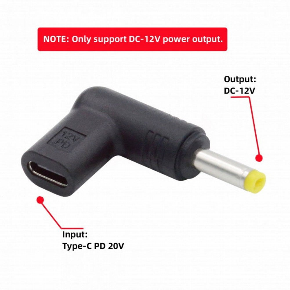 USB 3.1 Type C USB-C Female to DC 12V 4.8x1.7mm Plug Adapter PD Emulator Trigger 90 Degree Angled UC-090-4817MM