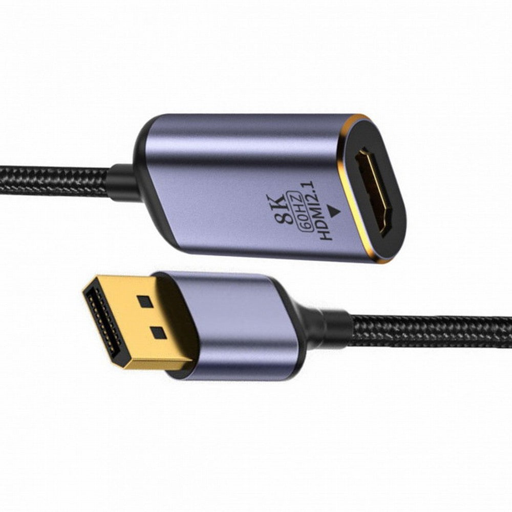 DisplayPort 1.4 Source to HDMI 2.0 Display 8K 60hz UHD 4K DP to HDMI Female Monitor Adapter Cable DP-056-DPF