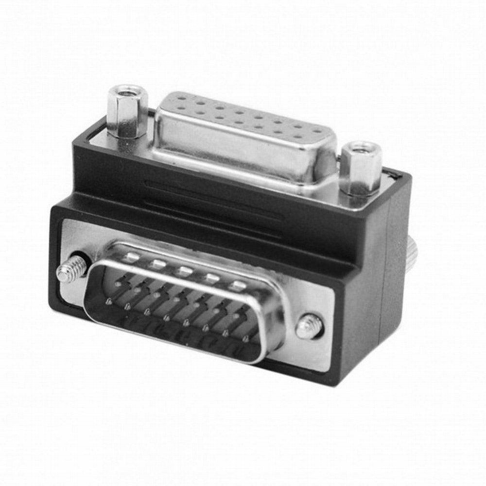 Down 90 Degree Angled DSUB D-subminiature 15pin Male to Female Extension Adapter DB Connector DB-003-DN