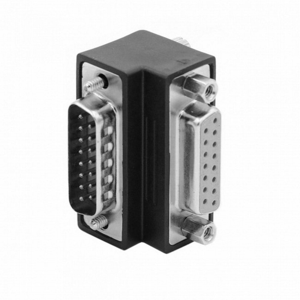 Down 90 Degree Angled DSUB D-subminiature 15pin Male to Female Extension Adapter DB Connector DB-003-DN