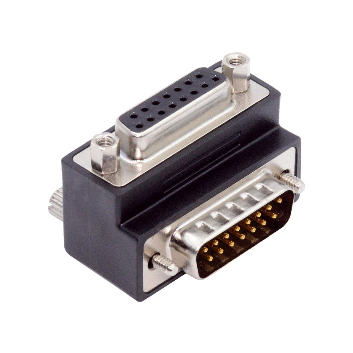 Up 90 Degree Angled DSUB D-subminiature 15pin Male to Female Extension Adapter DB Connector DB-003-UP