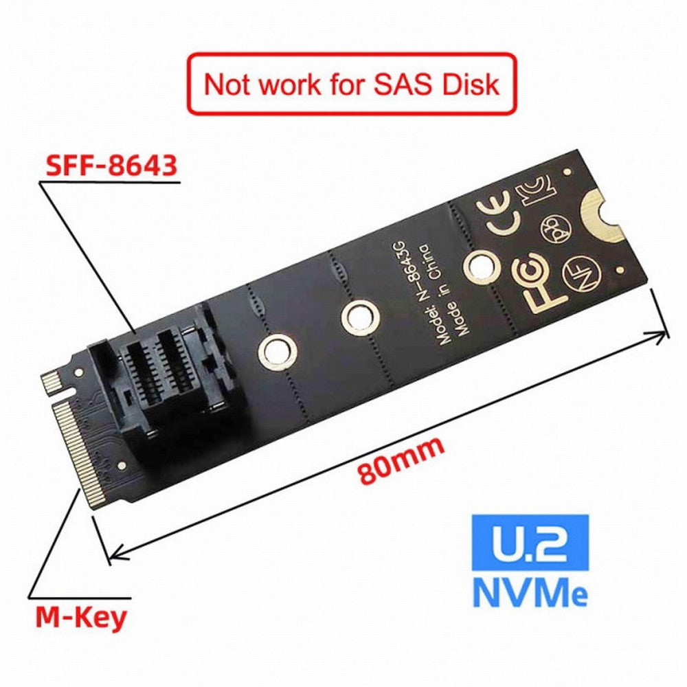 22X80mm 2280 M.2 SFF-8643 Card and U.2 U2 SFF-8639 NVME PCIe SSD Cable PCI-E 3.0 4.0 for Mainboard SSD SF-093+SF-094-BK