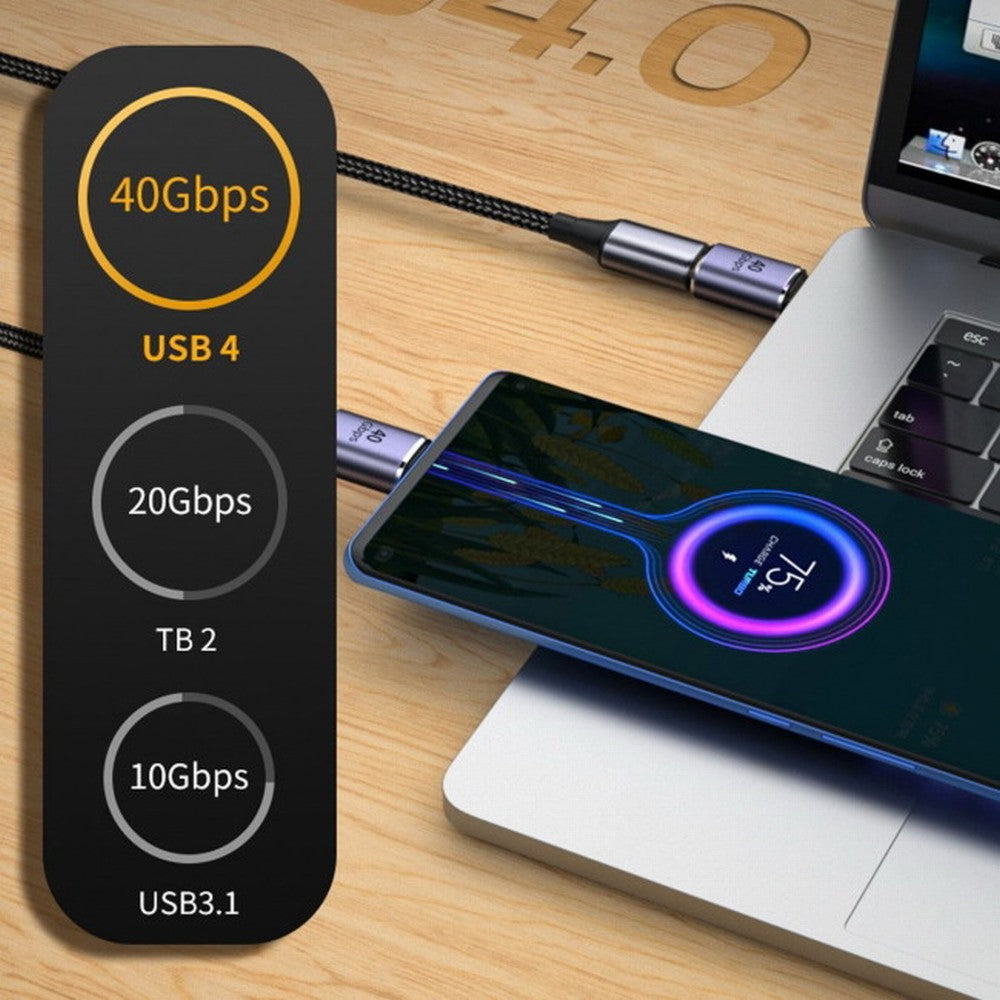 Magnetic Connector USB4 140W 40Gbps USB4 Type C Male to Female Adapter Power Data 8K Video for Laptop Phone UC-062-MF