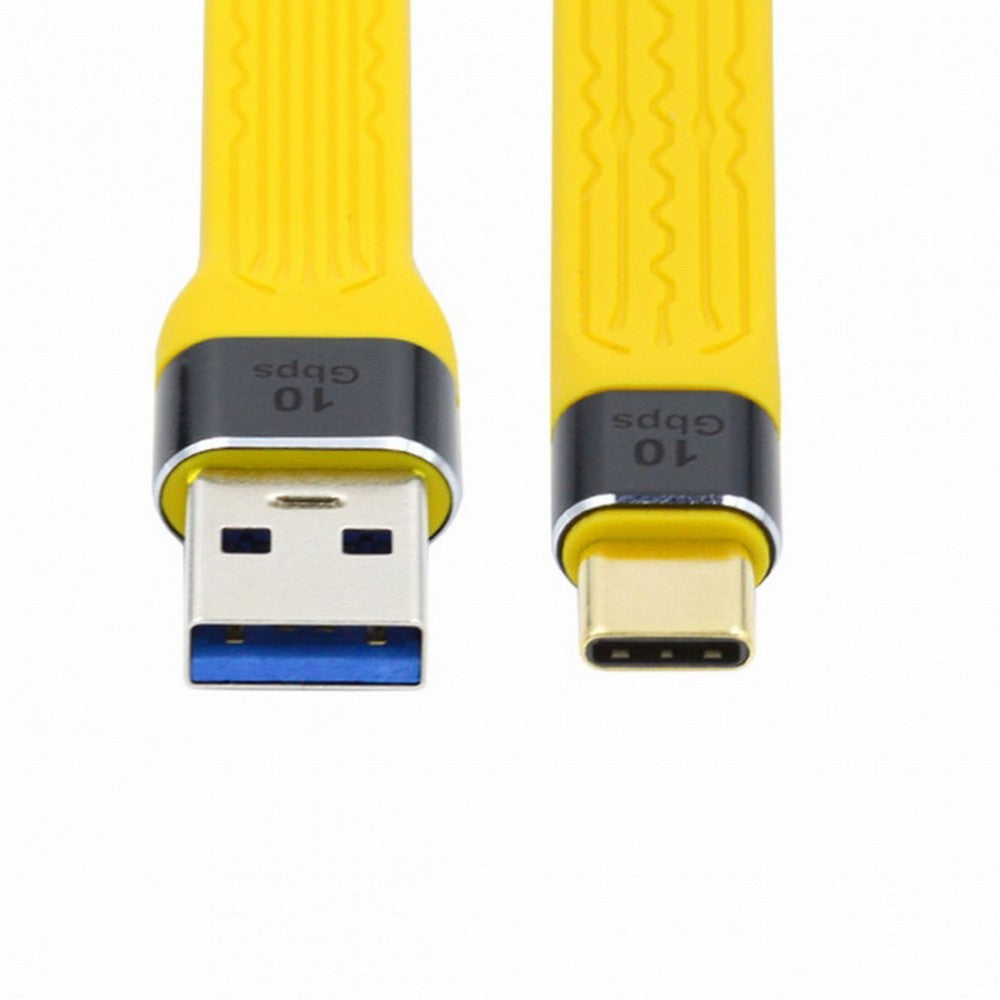 Yellow 10Gbps USB 3.1 Type C Male to USB3.0 Type A Male Flat Slim FPC Data Cable for Laptop Phone UC-036-0.13Y