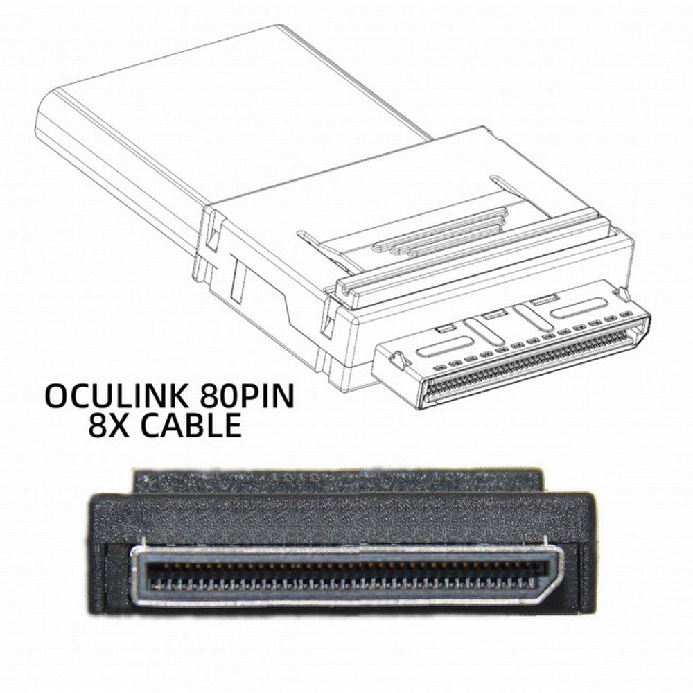 OCuLink PCIe PCI-Express SFF-8611 8x 8-Lane to Dual SFF-8643 HD 4x SSD Data Active Cable 50cm SF-051
