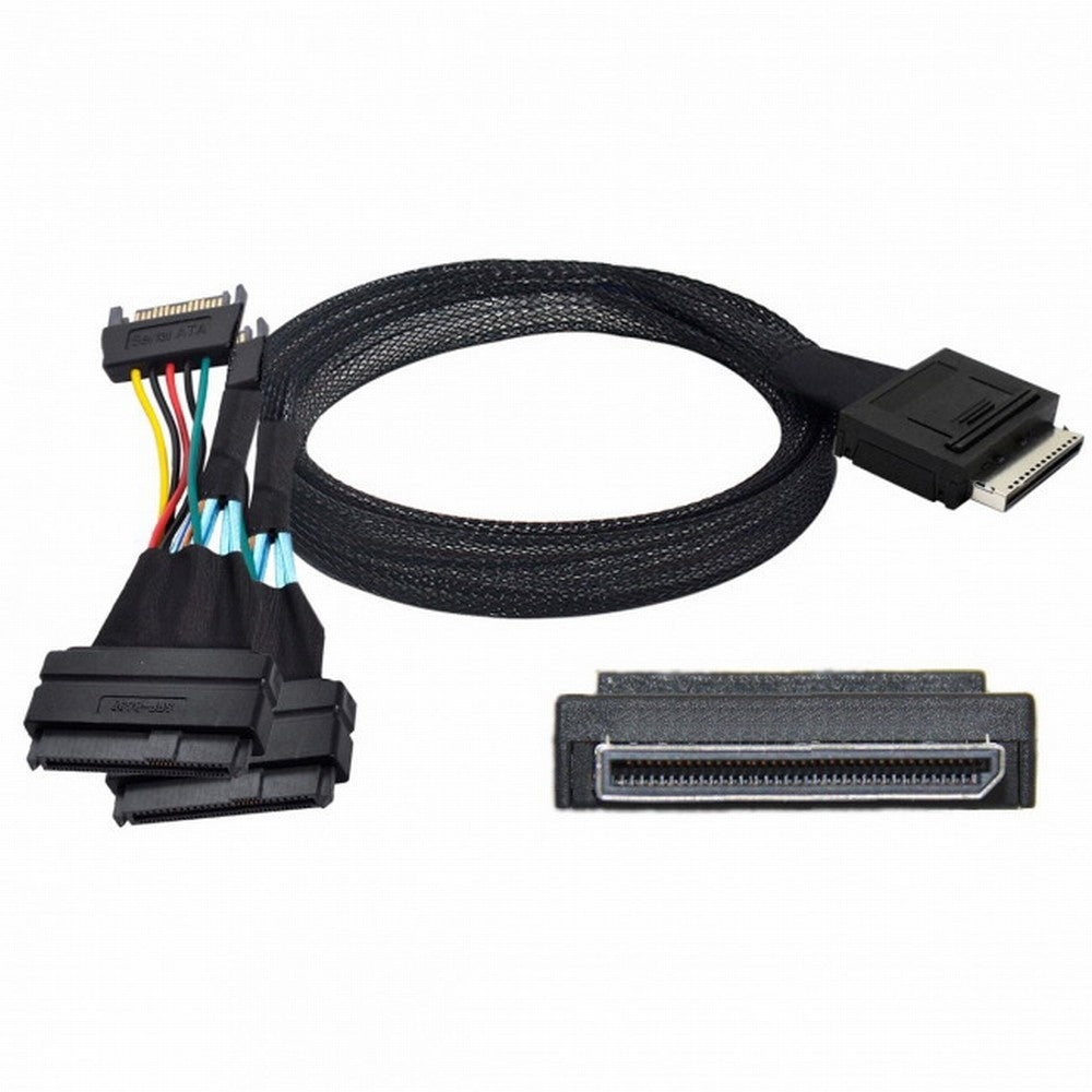 OCuLink PCIe PCI-Express SFF-8611 8x 8-Lane to Dual SFF-8639 U.2 4x SSD Data Active Cable 50cm SF-053