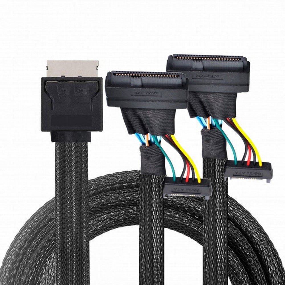 OCuLink PCIe PCI-Express SFF-8611 8x 8-Lane to Dual SFF-8639 U.2 4x SSD Data Active Cable 50cm SF-053