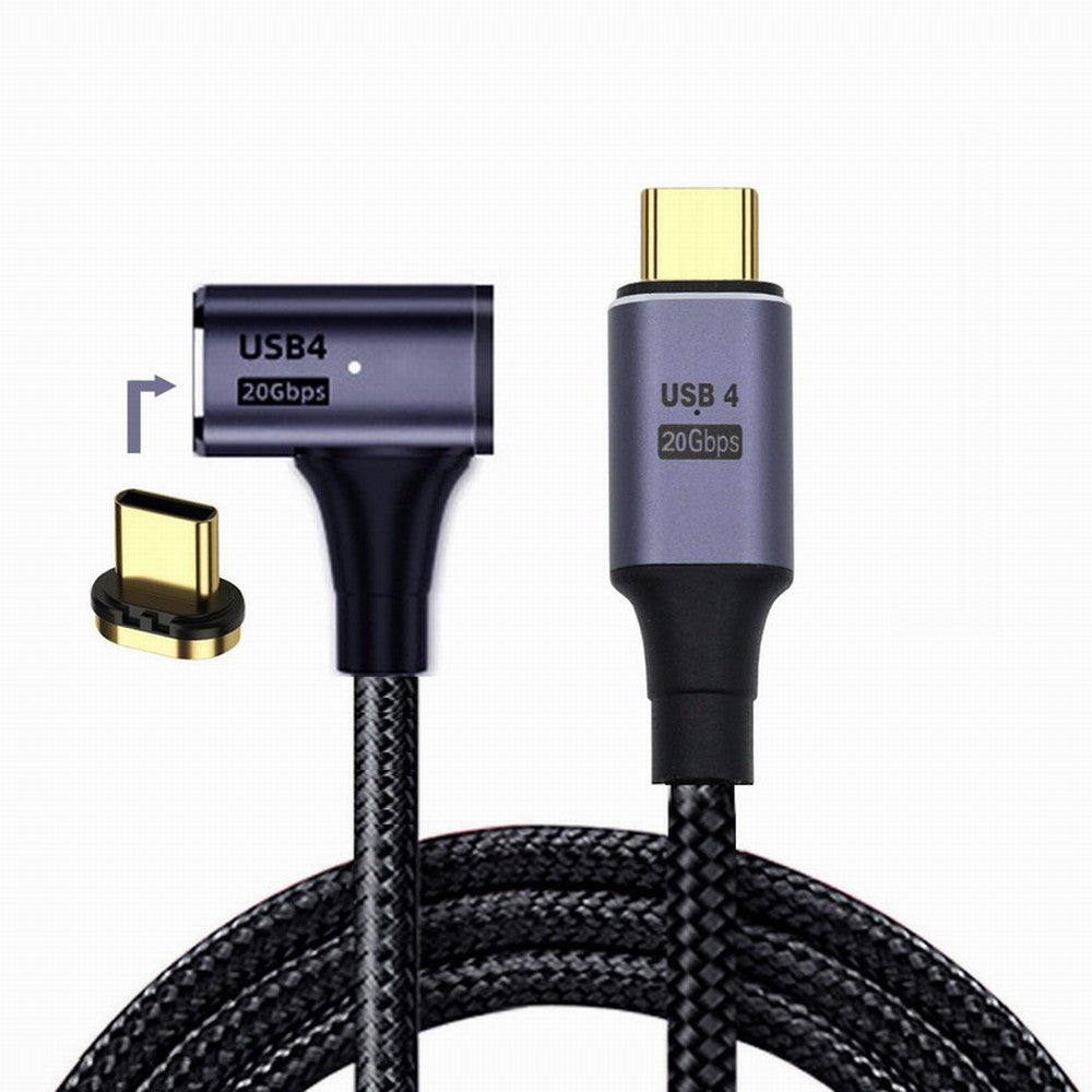 Magnetic Connector USB4 Cable 20Gbps Left Right Angled 90 Degree with 100W Charging and 8K@60Hz 5K@60Hz USB4.0 UC-034-RI-2.0M