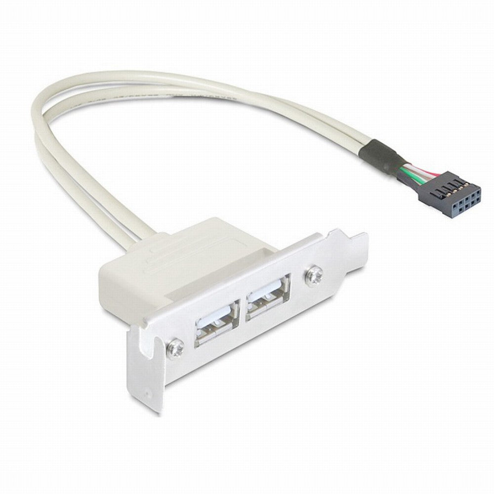 Low Profile 8cm Height USB 2.0 Female Back panel to Motherboard 9pin cable with PCI bracket 30cm U2-062