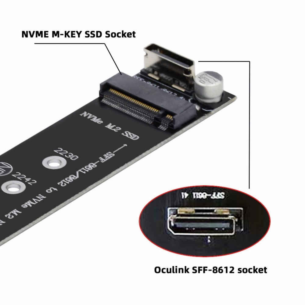Oculink SFF-8612 SFF-8611 to M.2 Kit NGFF M-Key to NVME PCIe SSD 2280 22110mm Adapter for Mainboard SF-046