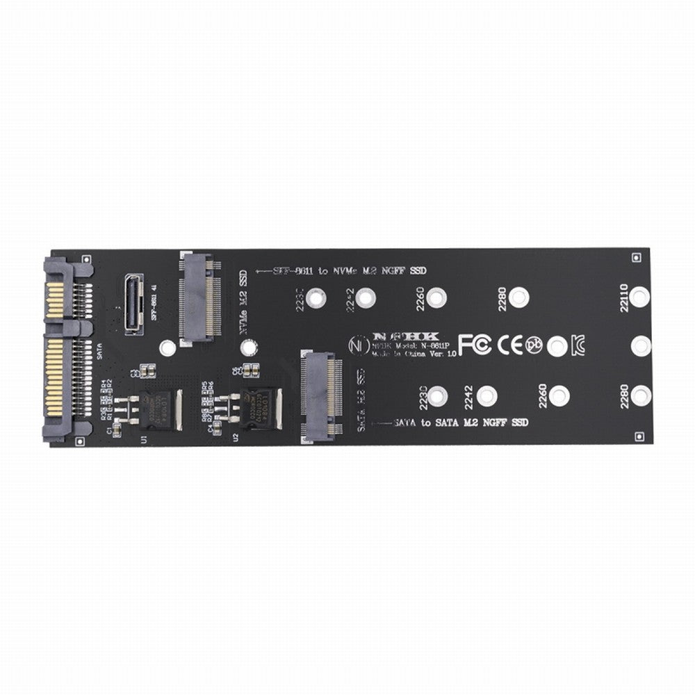 Oculink SFF-8612 8611 to U.2 Kit M-Key to NVME PCIe SSD and NGFF to SATA Adapter for Mainboard SF-055
