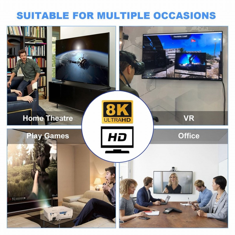 HDMI Male to HDMI 2.1 Female Vertical 90 Degree Down Angled UHD Extension Adapter Support 8K 60hz HDTV HD-011-A8K04