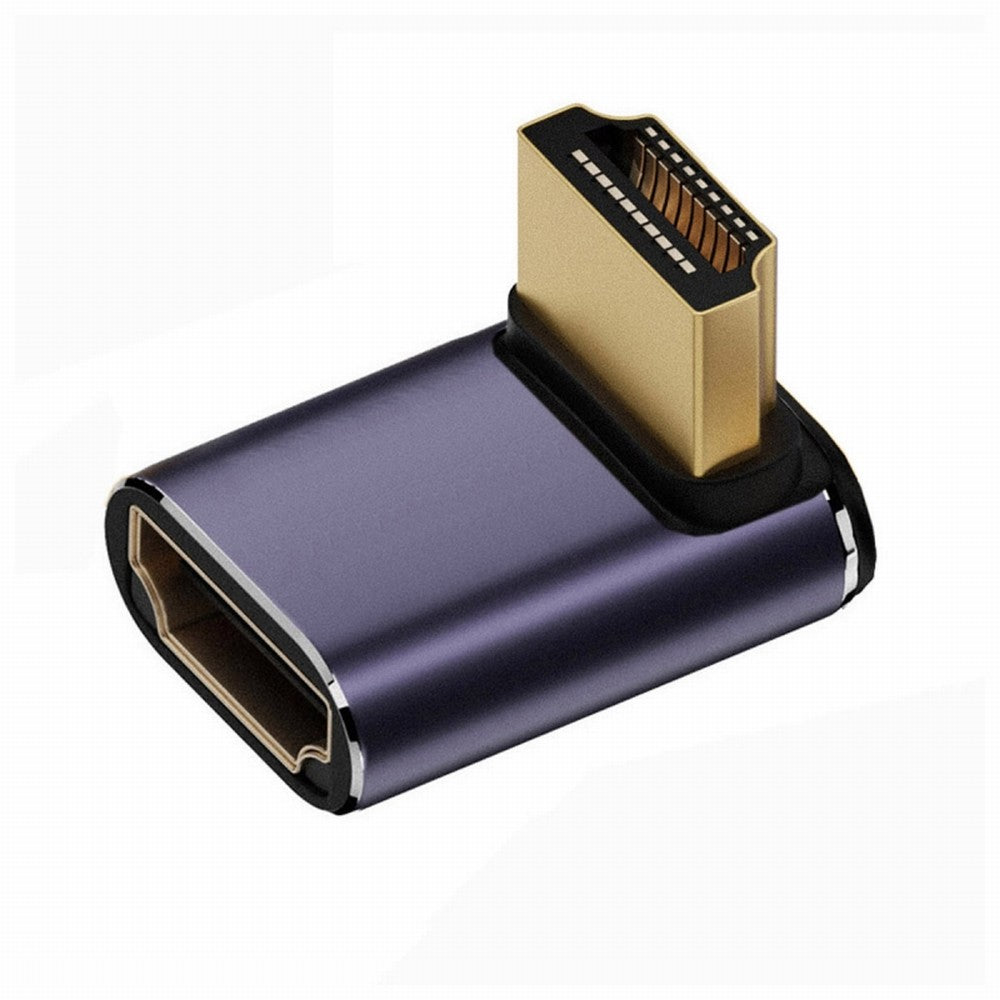 HDMI Male to HDMI 2.1 Female Vertical 90 Degree Up Angled Low Profile UHD Extension Adapter Support 8K 60hz HDTV HD-011-A8K06