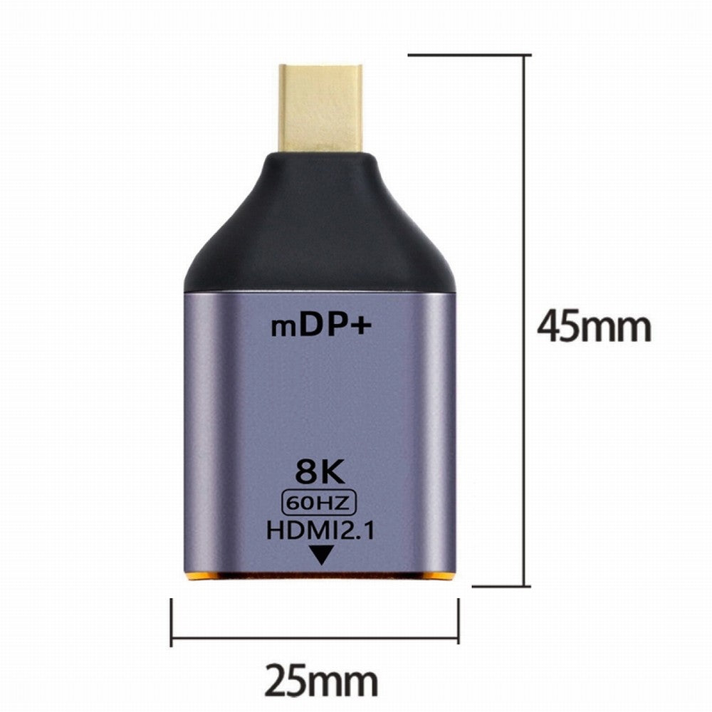Mini DisplayPort 1.4 Source to HDMI 2.0 Display 8K 60hz UHD 4K Mini-DP to HDMI Male Monitor Adapter Connector DP-055-MDP
