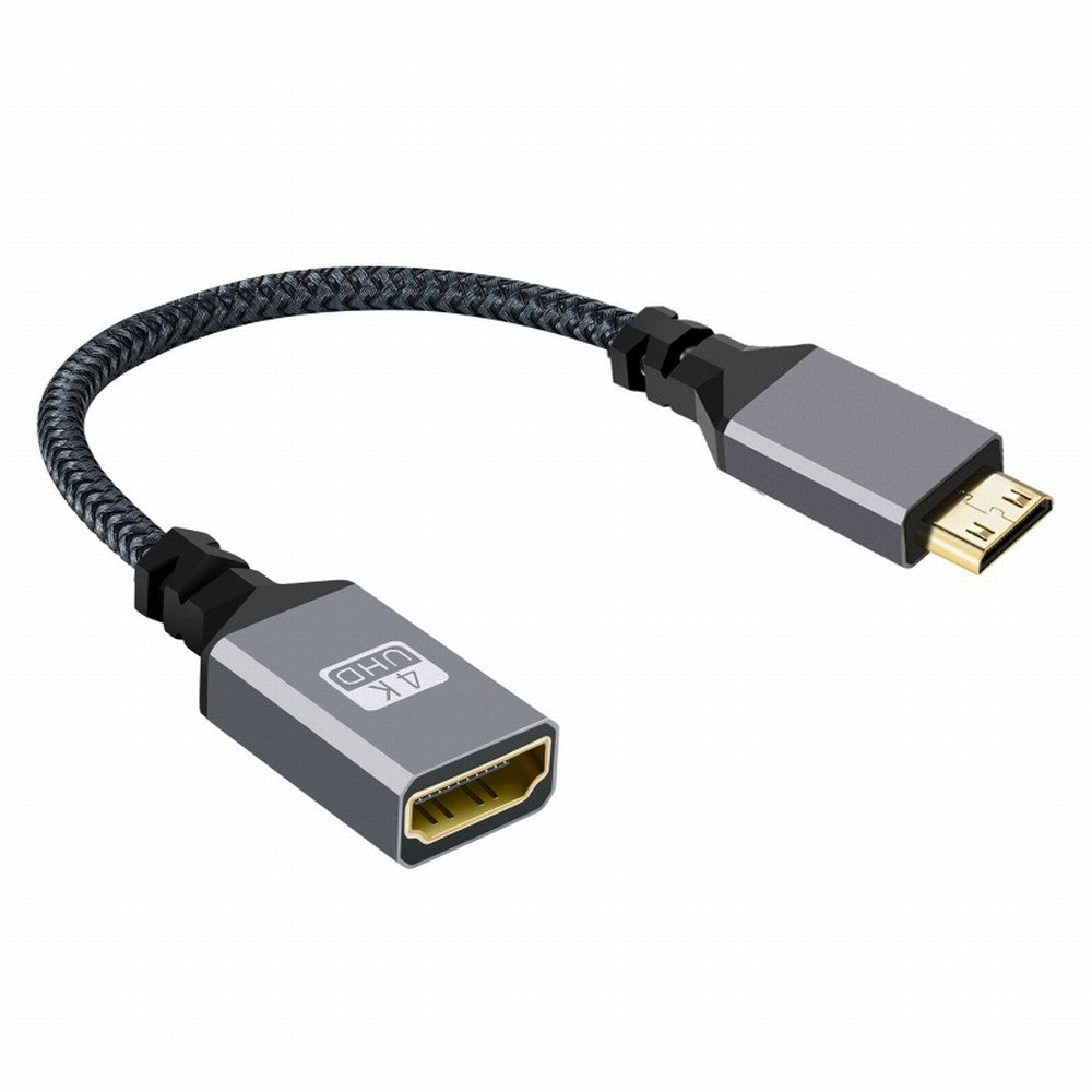 4K Type-C MINI HDMI 1.4 Male to HDMI Female Extension Cable for DV MP4 Camera DC Laptop HD-004-BK