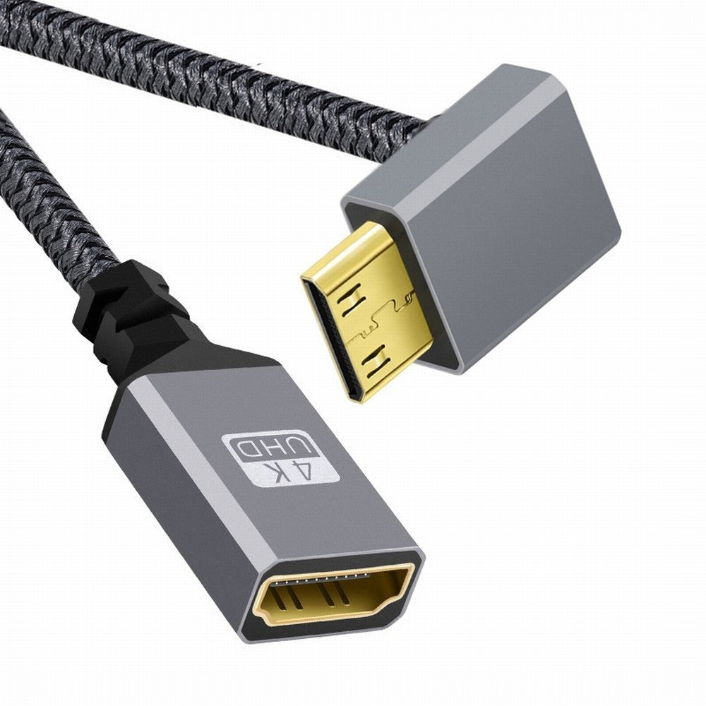 4K Type-C MINI HDMI 1.4 Male 90 Degree Up Angled to HDMI Female Extension Cable for DV MP4 Camera DC Laptop HD-004-UP