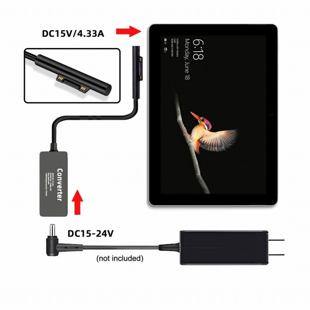 DC 4.5x3.0mm Jack 65W 20V 15V-24V to Surface Pro3 Pro4 Pro5 Pro6 Pro7 Pro8 Pro9 Book Pro Charge Cable PW-016-4530MM