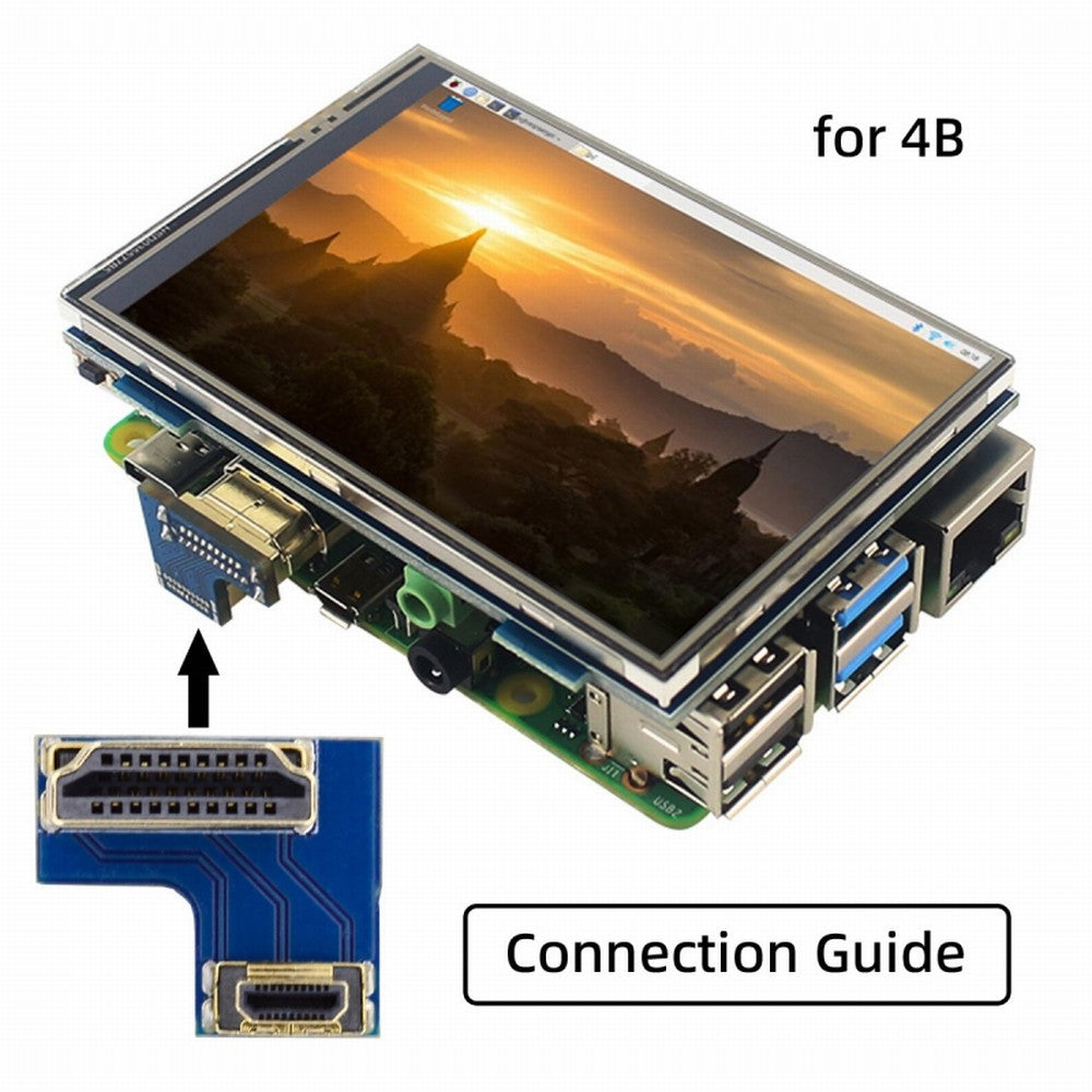 2pcs/set HDMI to Micro HDMI Type A to Type-D Male Connector Socket for Raspberry PI 3B/3B+/4B Opposite U Shape Back Angled CN-006