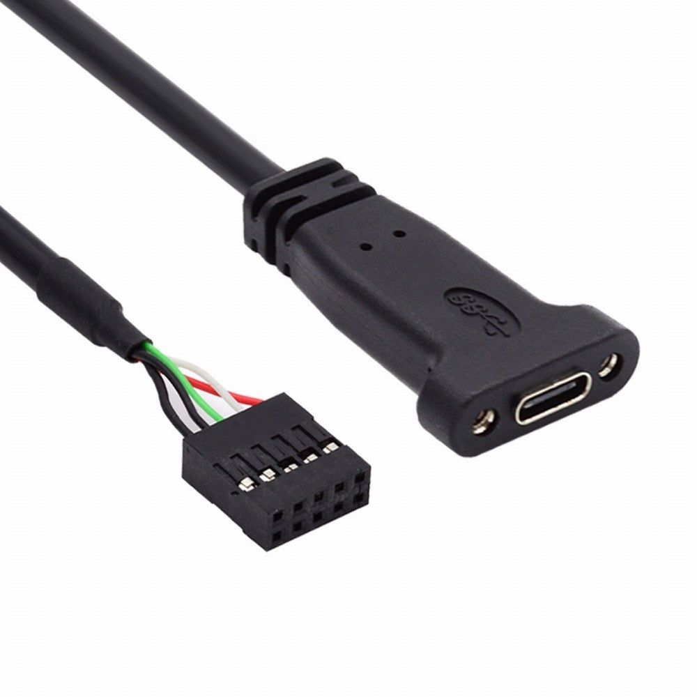 Single Port USB 3.1 Type C USB-C Female to USB 2.0 Motherboard 9pin 10pin Header Cable 20cm with Bracket UC-138