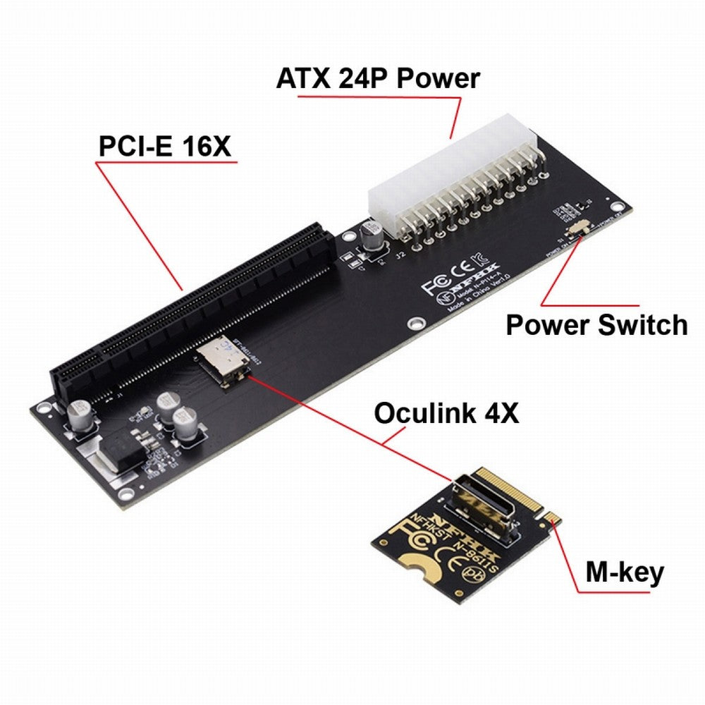PCI-E 3.0 M.2 M-key to Oculink SFF-8612 SFF-8611 Host Adapter for GPD WIN Max2 External Graphics Card & SSD SF-014-BK+SF-061