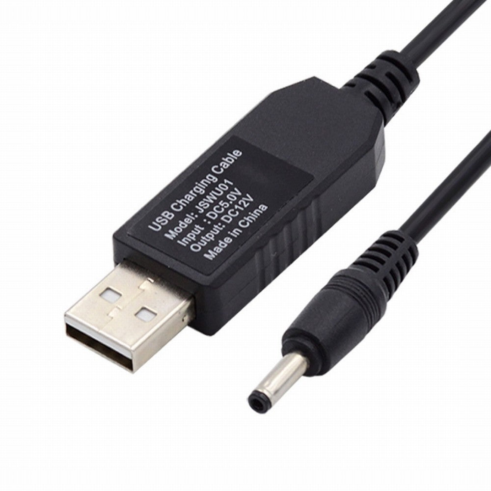 USB 2.0 Type-A DC 5V to DC 12V 3.5x1.3mm Voltage Riser Boost Power Plug Barrel Connector Cable 100cm U2-051-3513MM