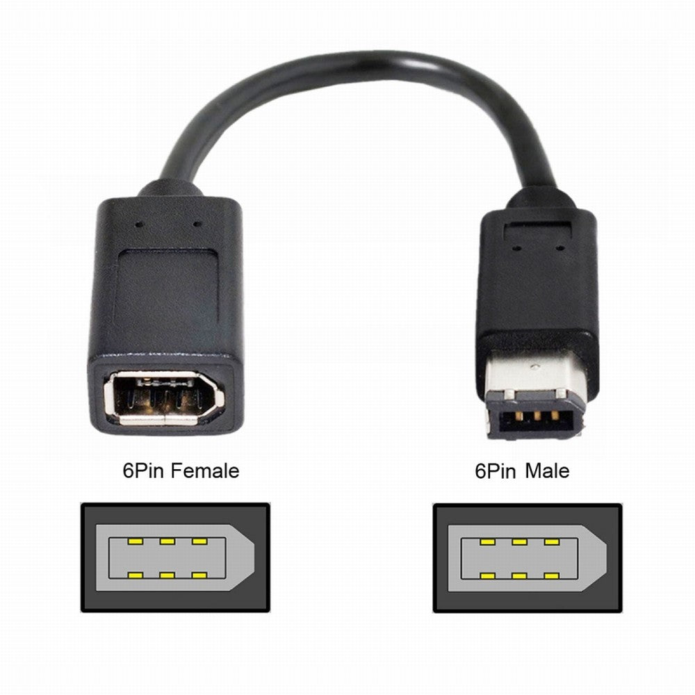 IEEE 1394 6Pin Female to 1394a 6Pin Male Extension Data Video Capture Card Firewire 400 to 400 Cable 20cm CA-001