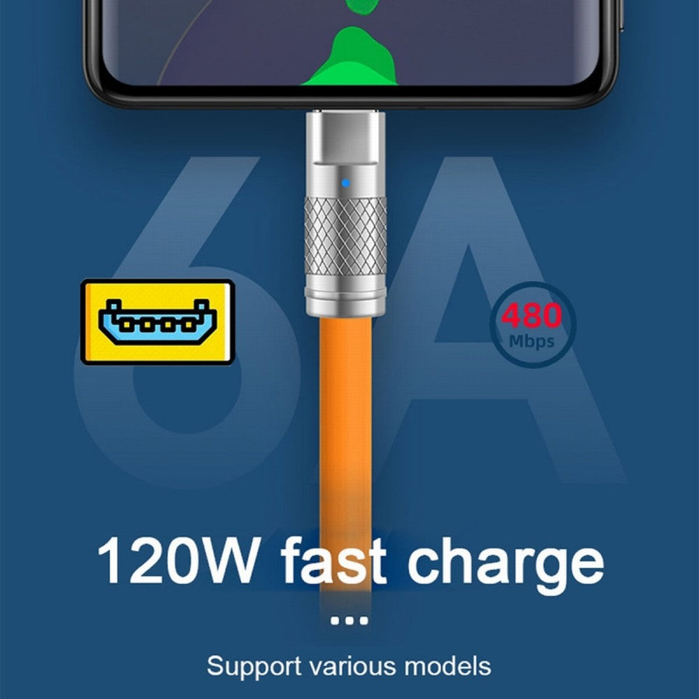 USB-A Type A to USB Micro 5Pin Liquid Silicone Ultra Soft Power USB2.0 Data Cable Fast Charge for Laptop Tablet Phone U2-089-OR-1.0M