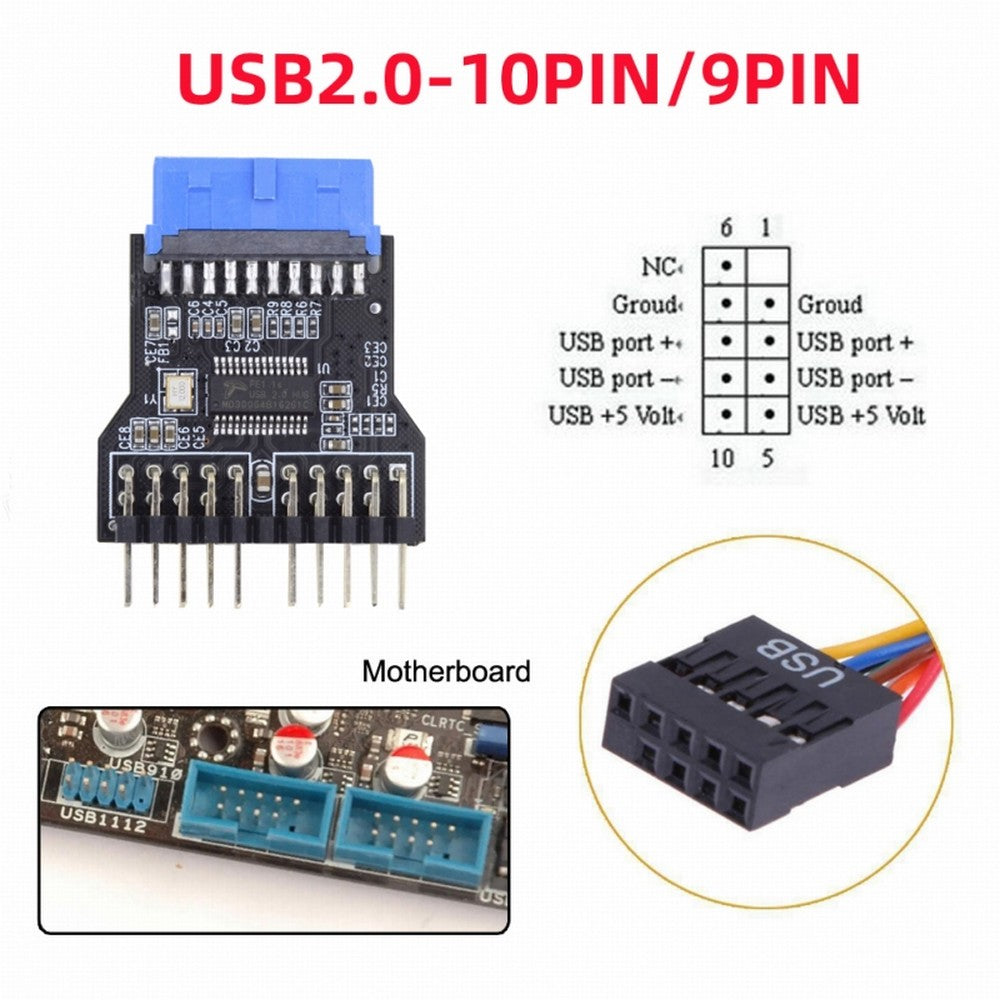 Motherboard 19pin USB 3.0 Header 1 to 2 USB2.0 9Pin Female Extension HUB Connector Adapter Port Multilier U3-022