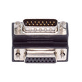 DSUB RS232 D-subminiature 15pin Male Nut to Female Screw Extension Adapter DB Connector Down 90 Degree Angled DB-017-DN