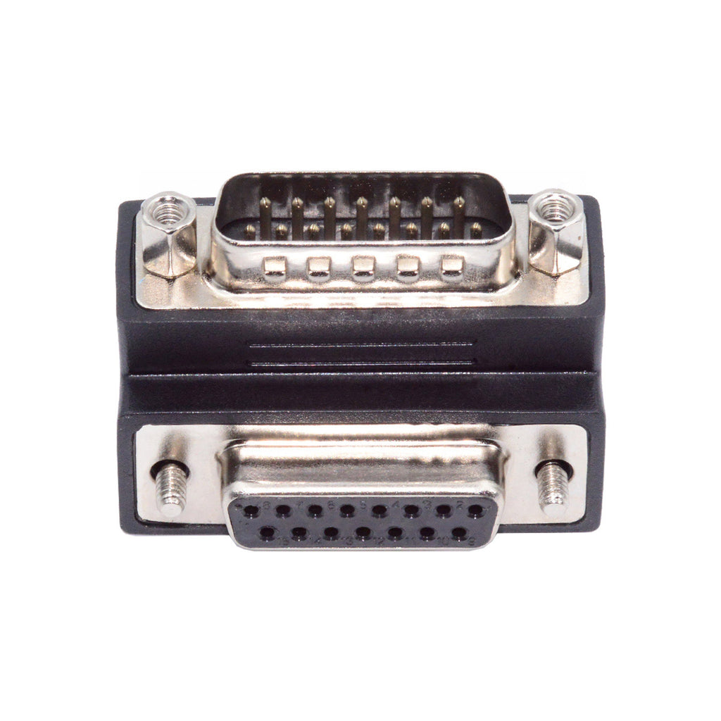 DSUB RS232 D-subminiature 15pin Male Nut to Female Screw Extension Adapter DB Connector Up 90 Degree Angled DB-017-UP