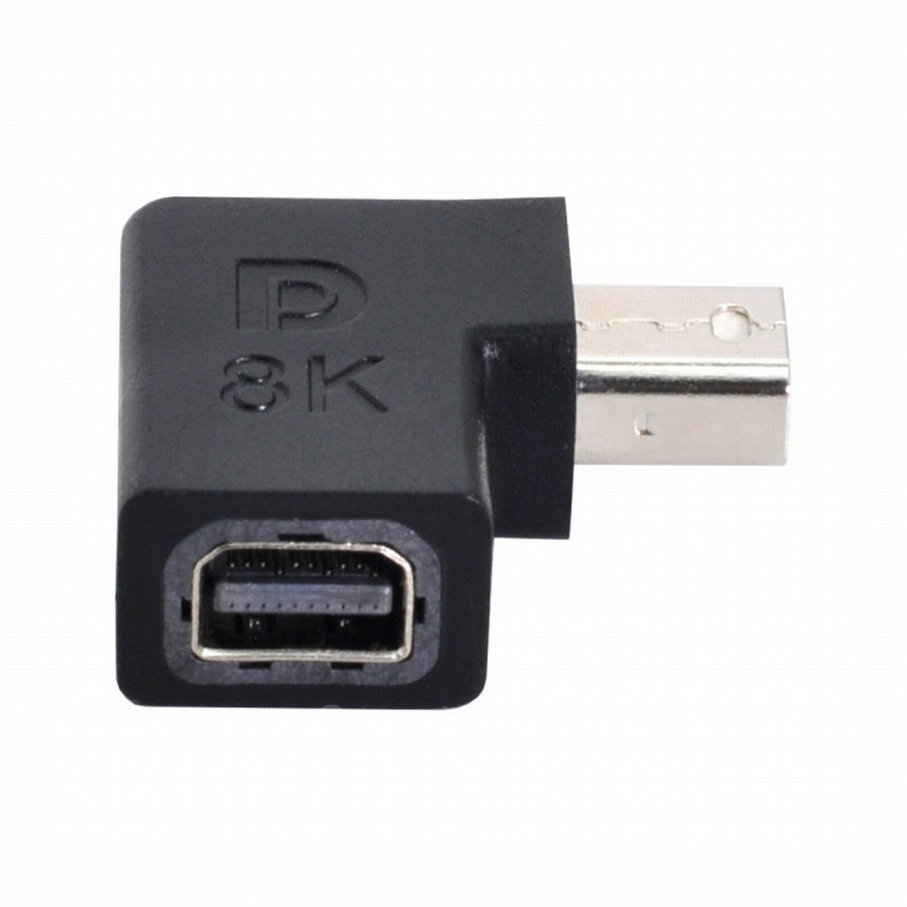 Angled Mini DisplayPort 1.4 Male to Mini DP Female 8K 60hz Adapter Ultra-HD UHD 4K 144hz 7680*4320 for Video PC Laptop Monitor DP-036-8K07