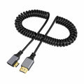 Mini HDMI 2.0 Male to HDMI Male 4K 60hz Stretch Coiled Cable Left Angled 90 Degree for HDTV Computer Laptop Monitor HD-036-LE