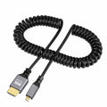 Micro HDMI 2.0 Male to HDMI Male 4K 60hz Stretch Coiled Cable Straight Connector for HDTV Computer Laptop Monitor HD-037-BK