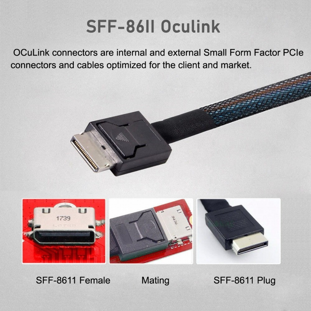 Oculink PCIe PCI-Express SFF-8611 4i to SFF-8087 36Pin PCIE Slimline SSD Data Active Cable 50cm SF-071