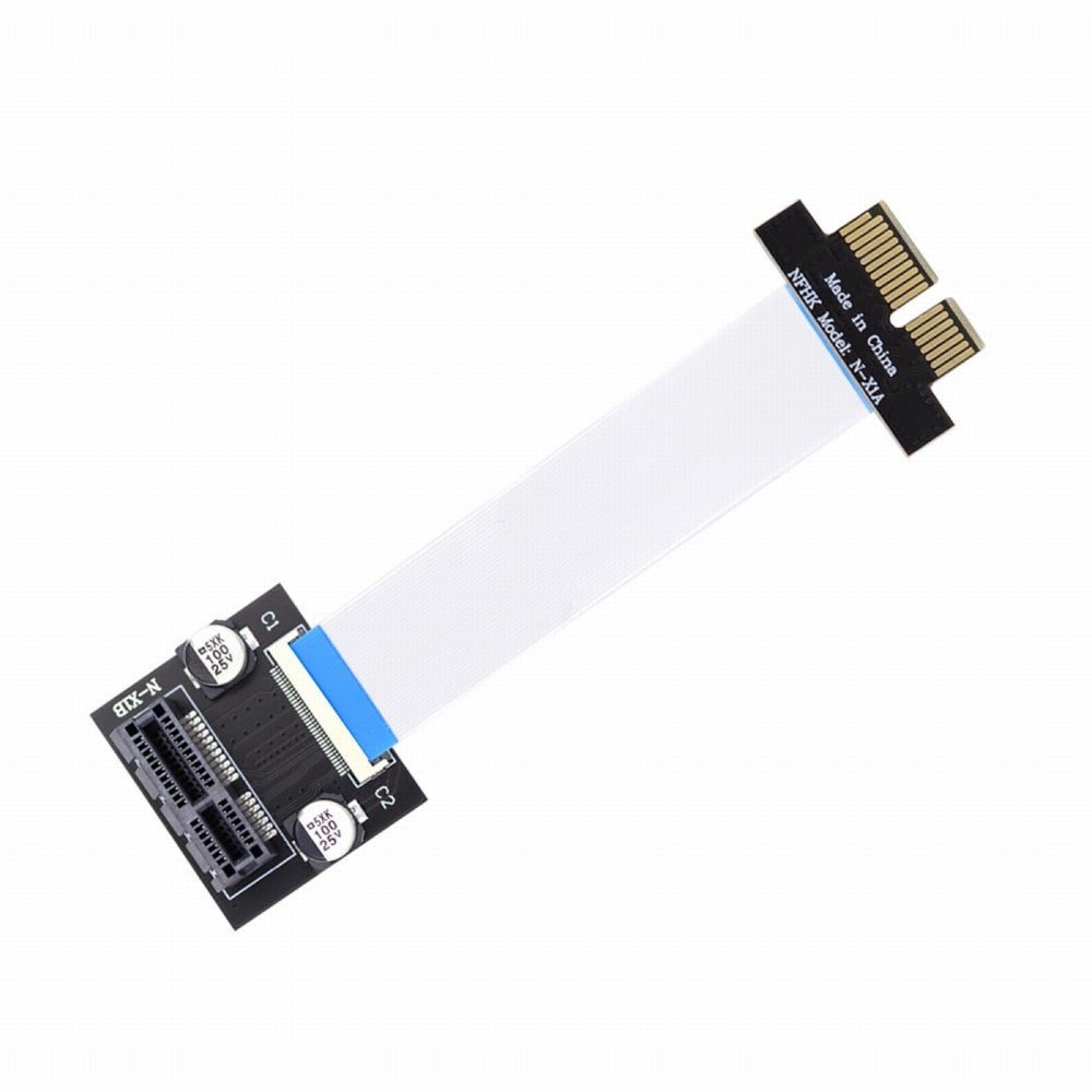 Low Profile PCI-E Express 1X Slot Riser Card Extender Extension Ribbon Flex Relocate Cable 10cm 90 Degree Angled EP-017
