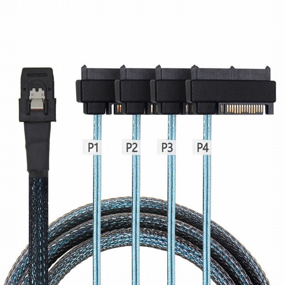 Internal 36 Pin Mini SAS SFF-8087 Host to 4 SFF-8482 Target SAS Disk IDE Power Cable 100cm SF-002-1.0M