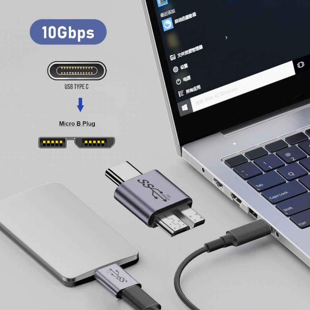 USB-C USB 3.1 Type C Male to Micro USB 3.0 Male Data Adapter 10Gbps Data Power for Laptop SSD Disk UC-082-MMCM
