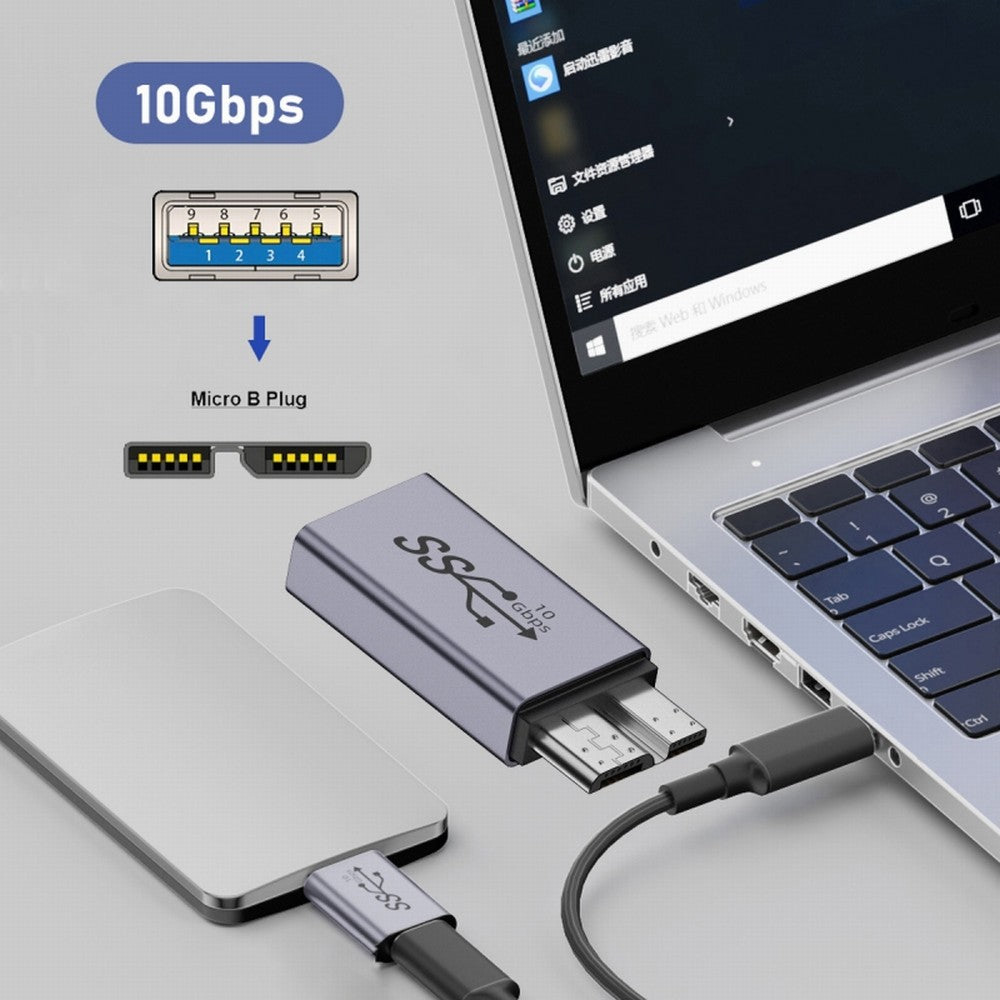 USB-C USB 3.1 Type A Female to Micro USB 3.0 Male Data Adapter 10Gbps Data Power for Laptop SSD Disk UC-082-MMAF