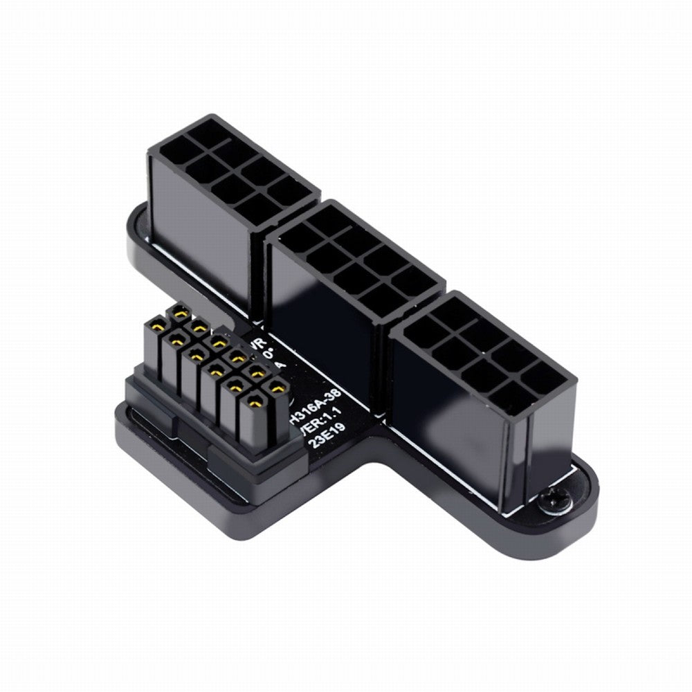 12VHPWR ATX3.0 PCI-E 5.0 Power Modular to Three ATX 8P Adapter for 4080 5090TI 16Pin 12+4P Graphics Card Down Angled 90 Degree PW-048-DN
